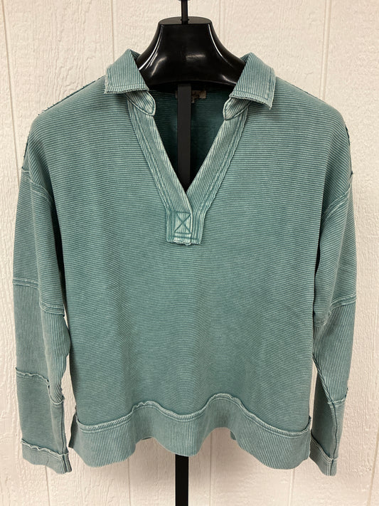FADED TEAL THERMAL RIB TOP(ET71627