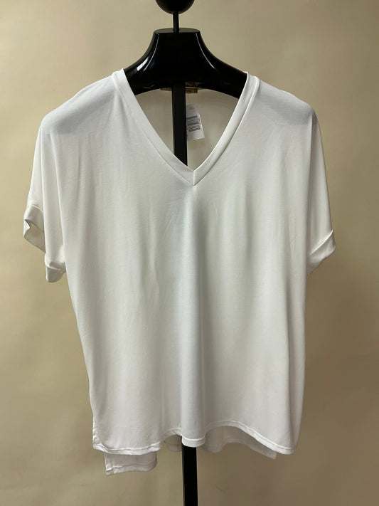 V NECKLINE/DROP SHLDR KNIT TOP