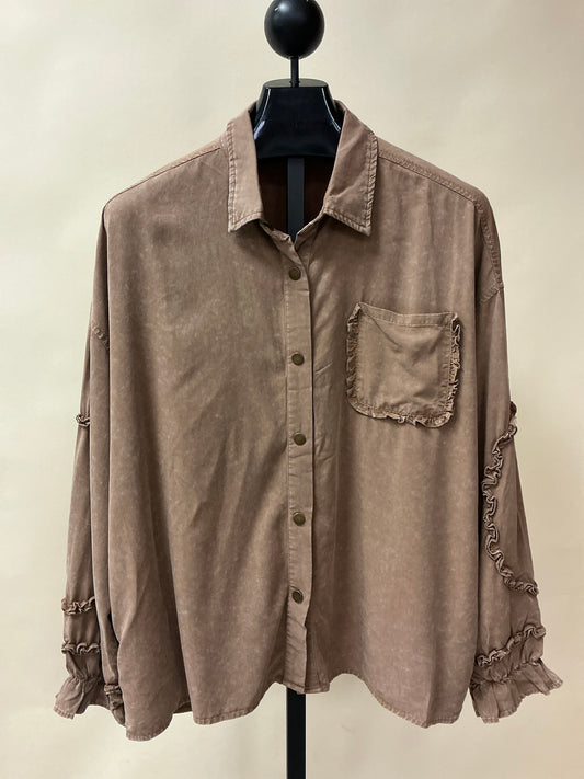 WIDE ELBOW PATCH & PKT WASHED SHIRT