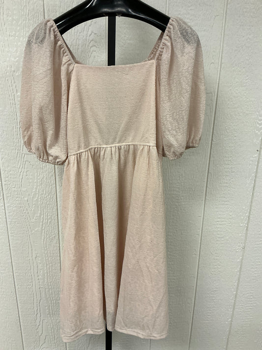 NATURAL SQ NCK PUFF SLV DRESS