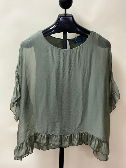 RUFFLE SILK TOP
