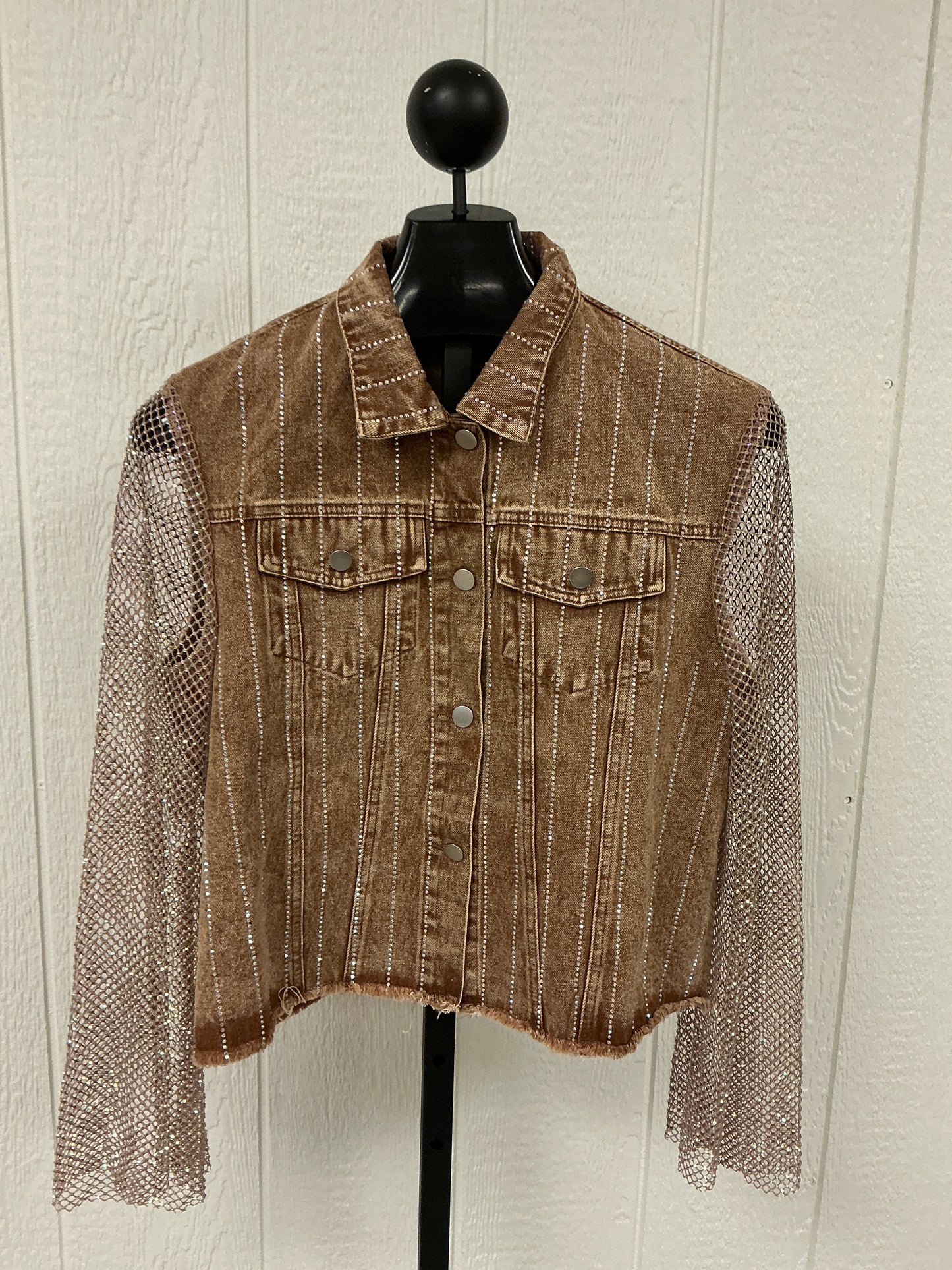 DENIM JKT/MESH STONE SLV(OLS-4777