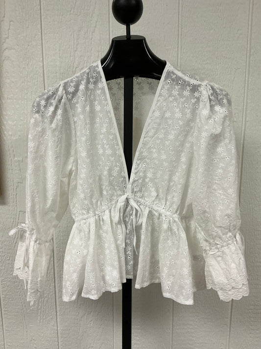 FRONT TIE V-NCK BLOUSE