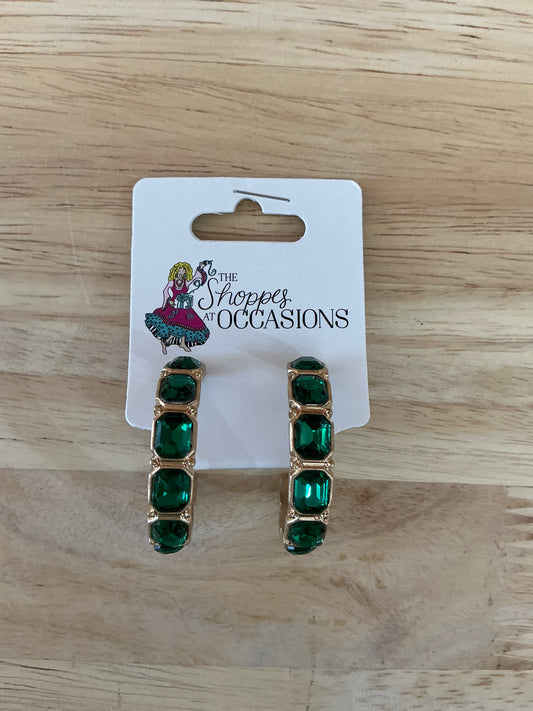 GREEN STONE EARRING