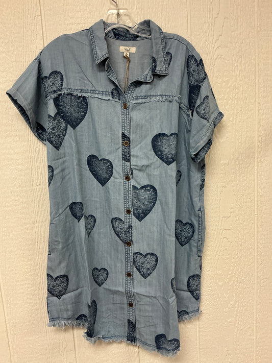 SHORT SLV HEART PRINT (ED25289