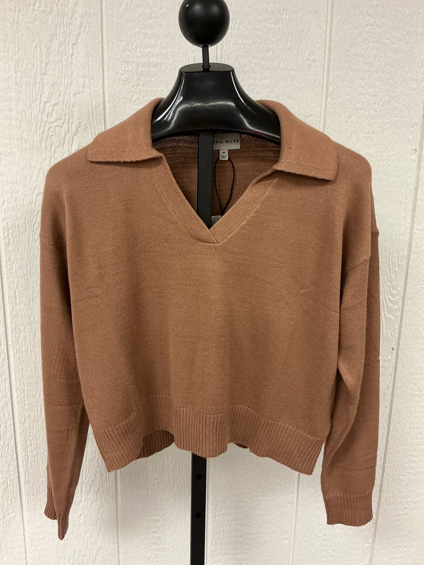 SWEATER KNITTED TOP W/COLLAR