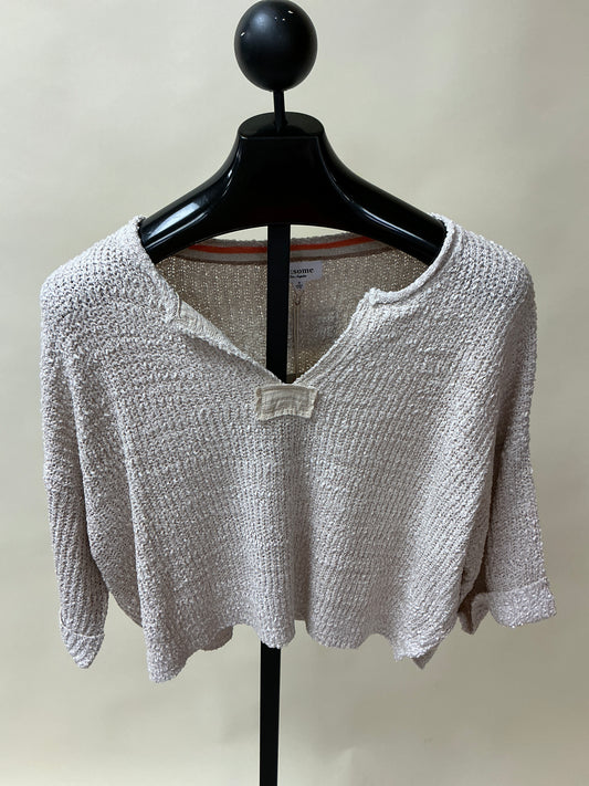 TEXTURED V-NECK LONG SLV (SK11095