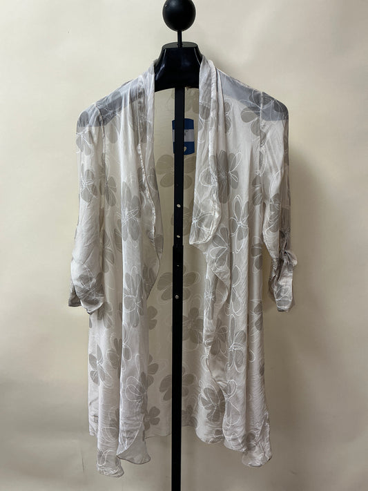 SILK FLORAL CARDIGAN