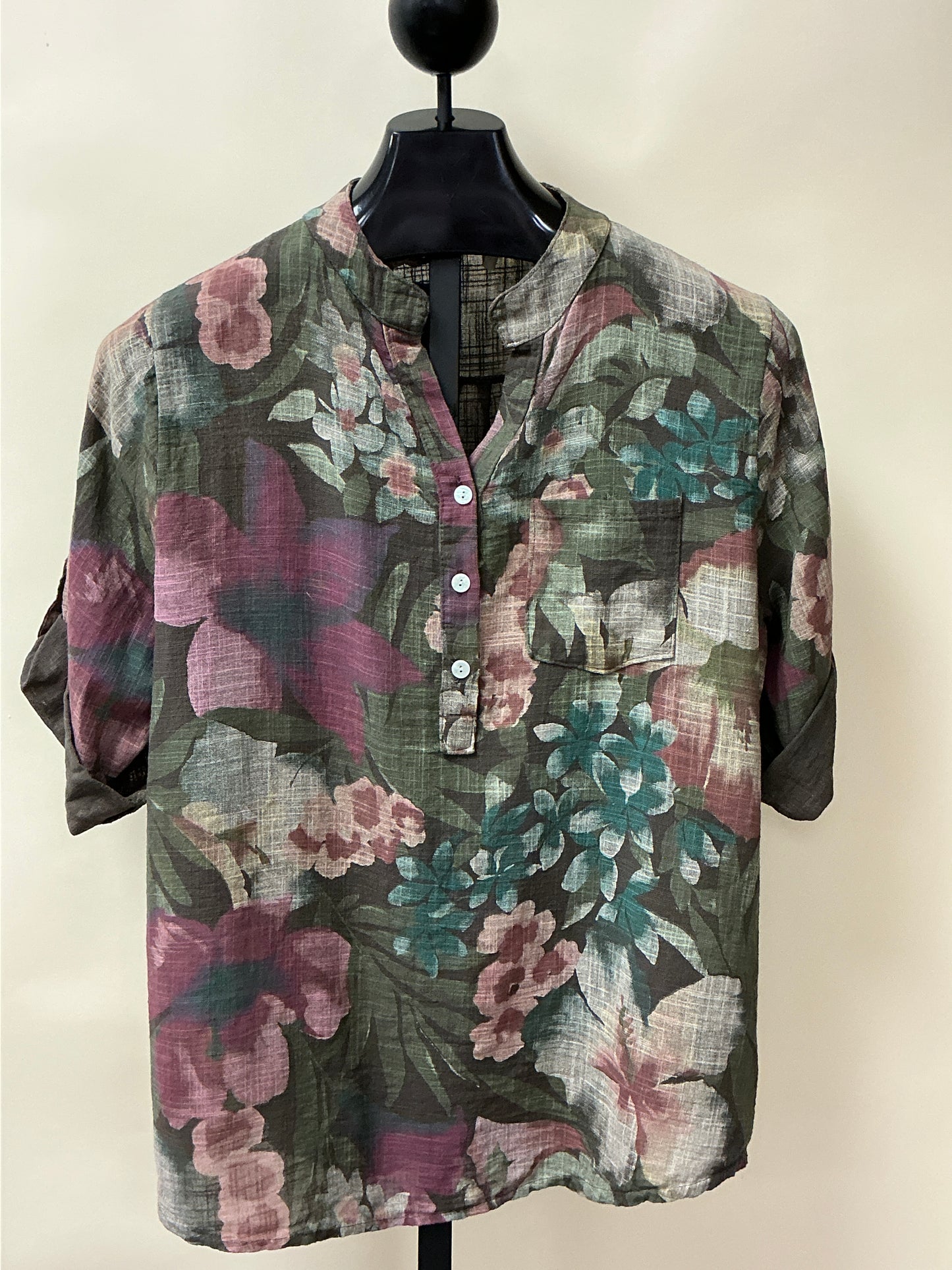 FLORAL PRINTED ONE POCKET TOP