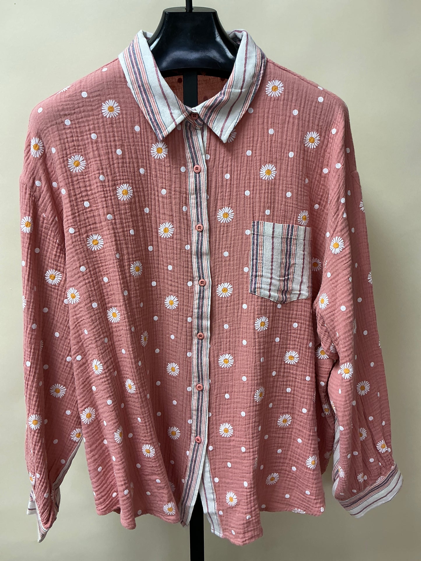 FLORAL PRINT BUTTON DOWN TOP (ET70973X