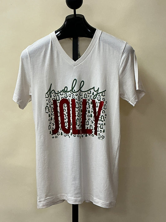 LEOPARD METALLIC HOLLY JOLLY TEE