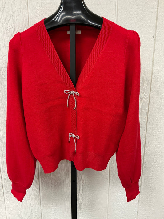 RED RIBBON TRIM PUFF SLEEVE