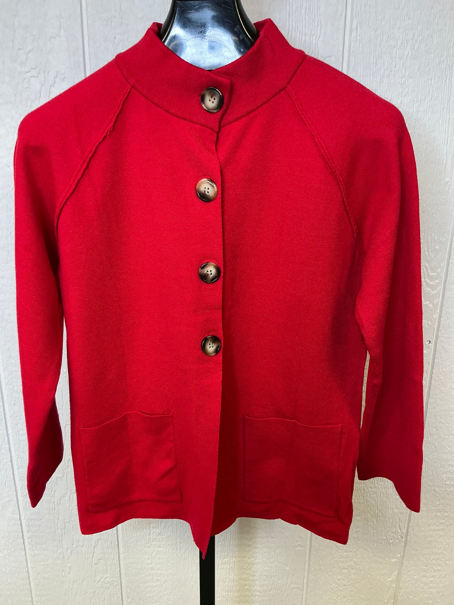 RED LONG SLV KNIT JKT
