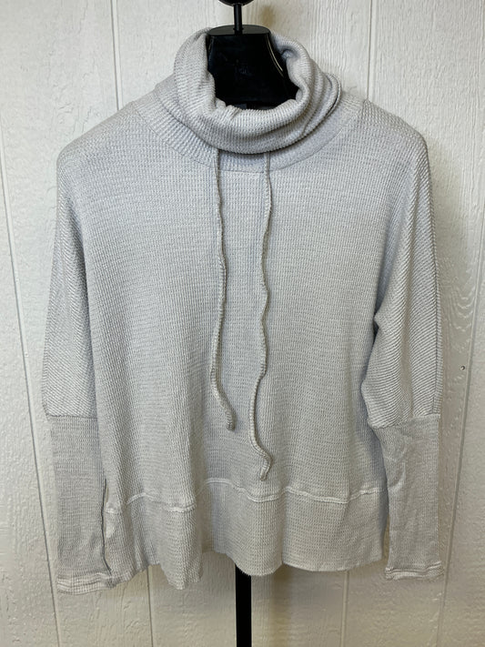GREY DRAWSTRING COWL NCK TOP