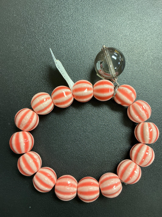 BRACELET-STRIPE W/CLEAR BEAD
