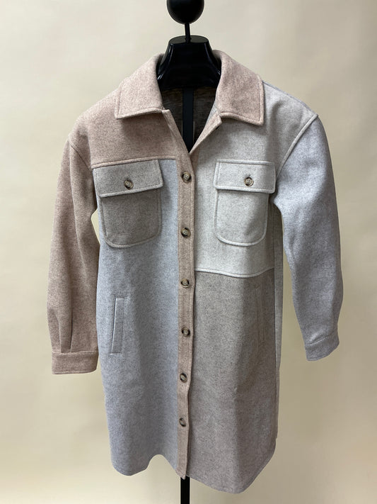 COLOR BLOCK LONG SHACKET (60733