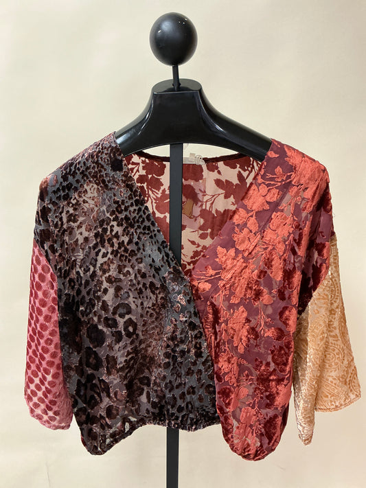 CRIMSON LUXE CROPPED BLOUSE
