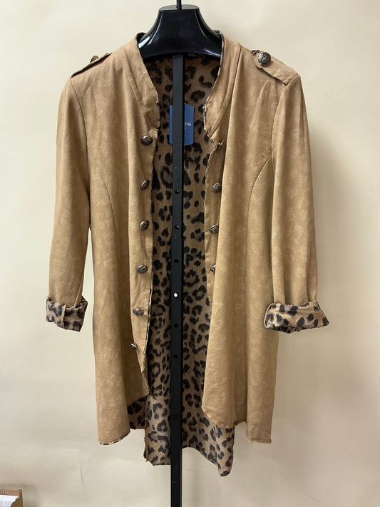 LEOPARD PRINT BUTTON UP JKT