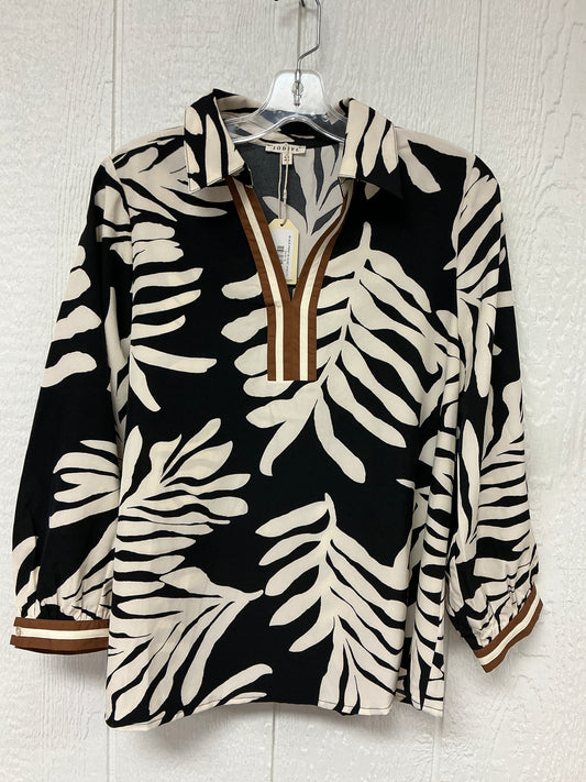 BLACK PRINT BLOUSE (H50171