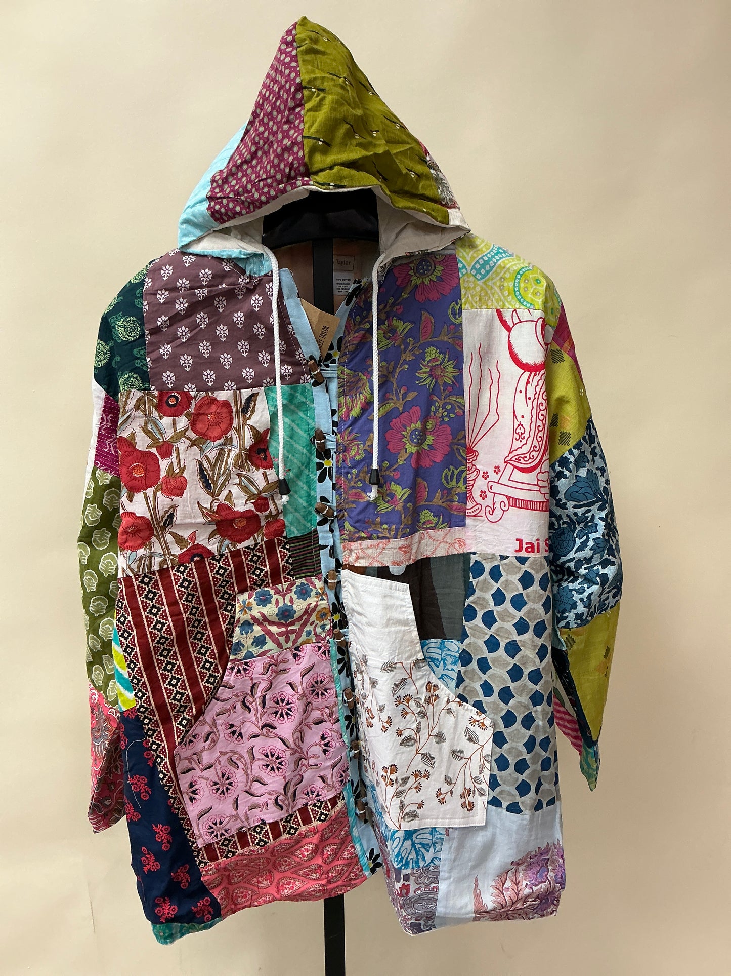 PATCHWORK JKT W/BUTTON CLOSURE