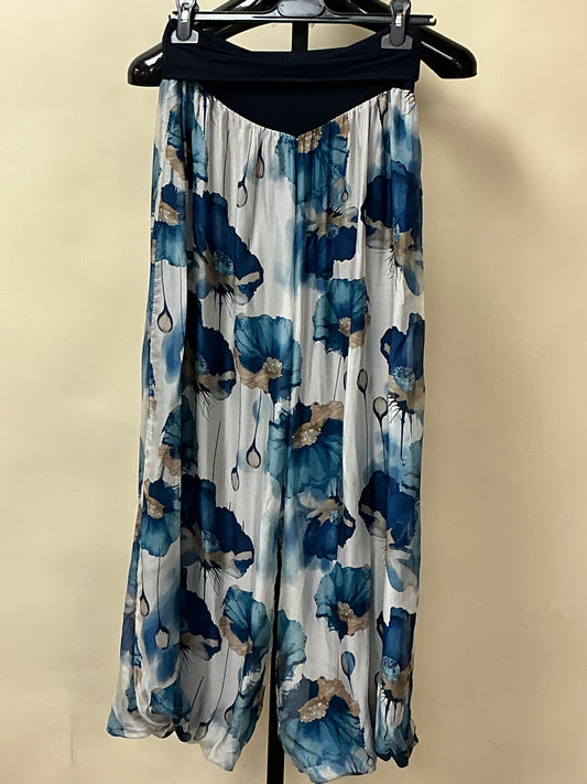 SILK ABSTRACT PRINT PANT