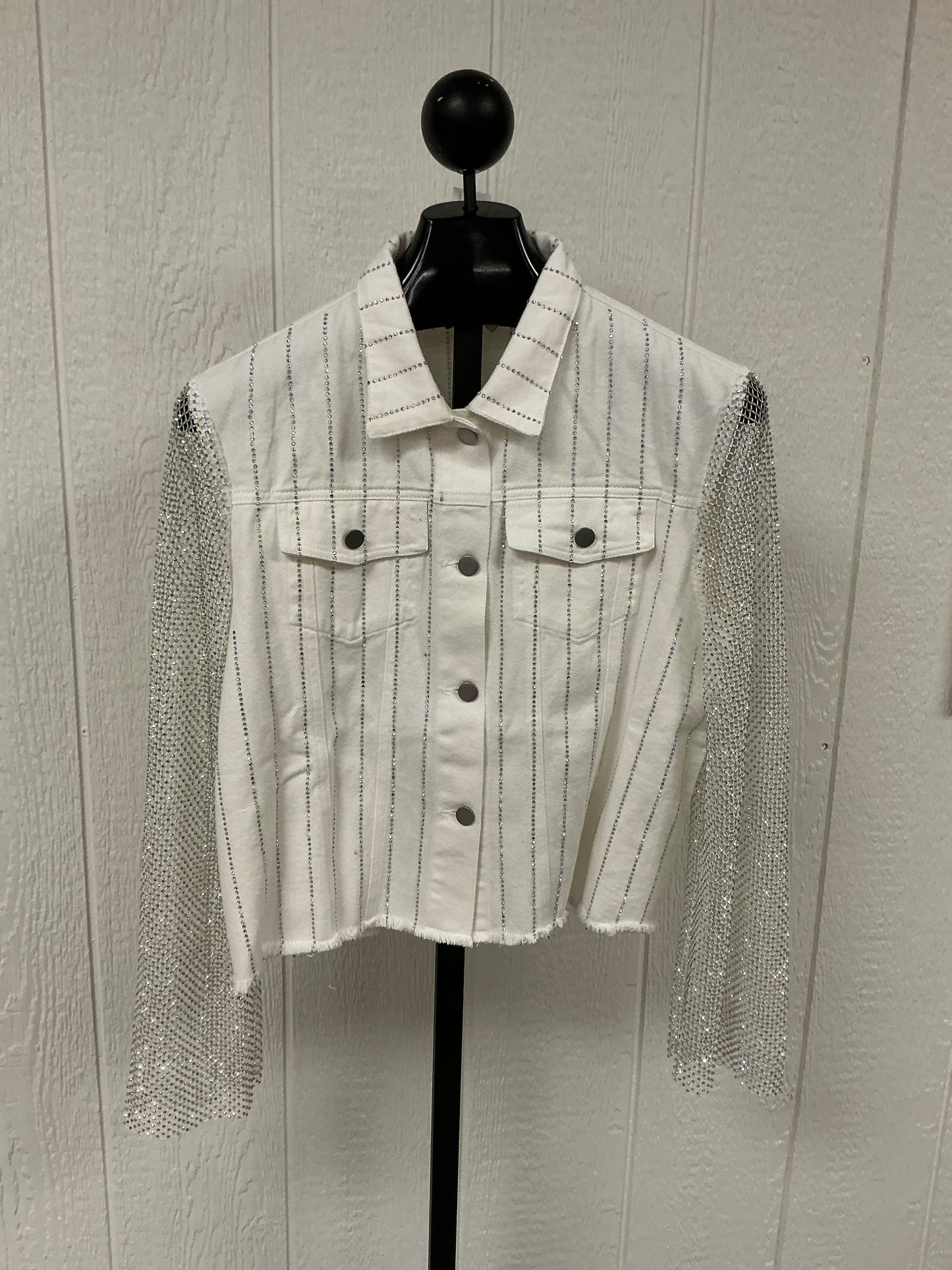 DENIM JKT/MESH STONE SLV(OLS-4777