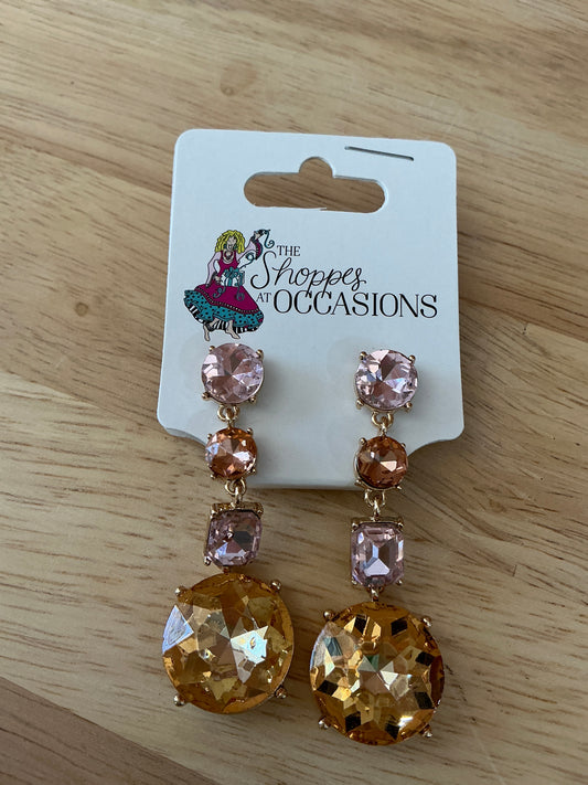 PINK/ROSEGOLD STONE DANGLE EAR