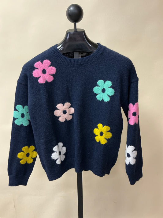 BOAT NECK SLV FLOWER SWEATER (CESW2650