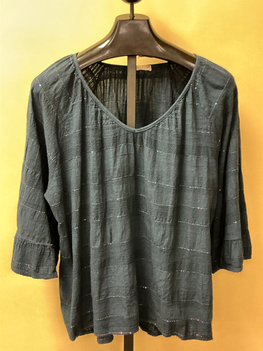 NAVY SEQUIN TUNIC TOP