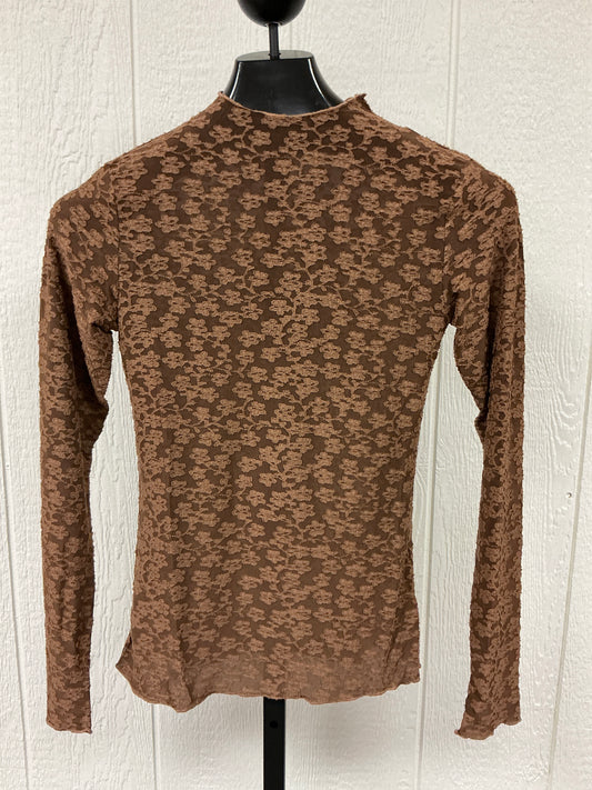 BROWN MESS FITTED TOP (ET71728