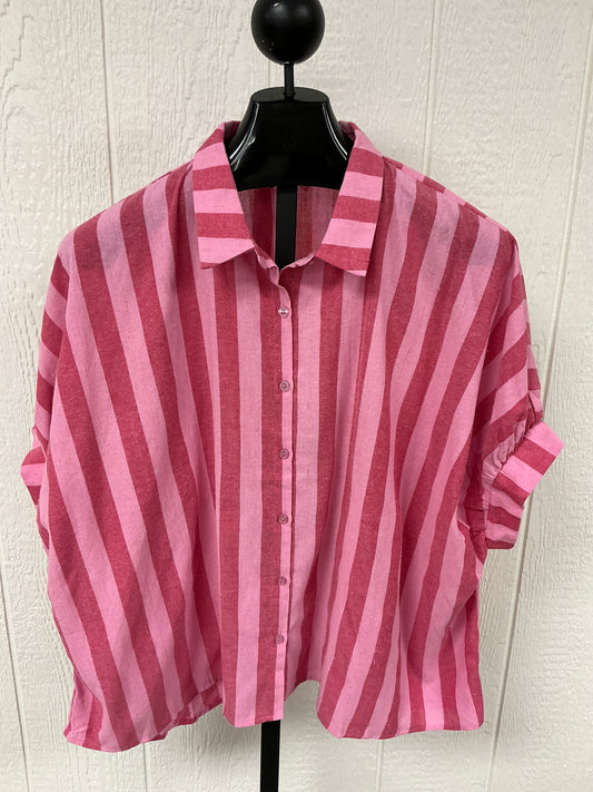 STRIPED BUTTON DOWN O/SIZED SHIRT