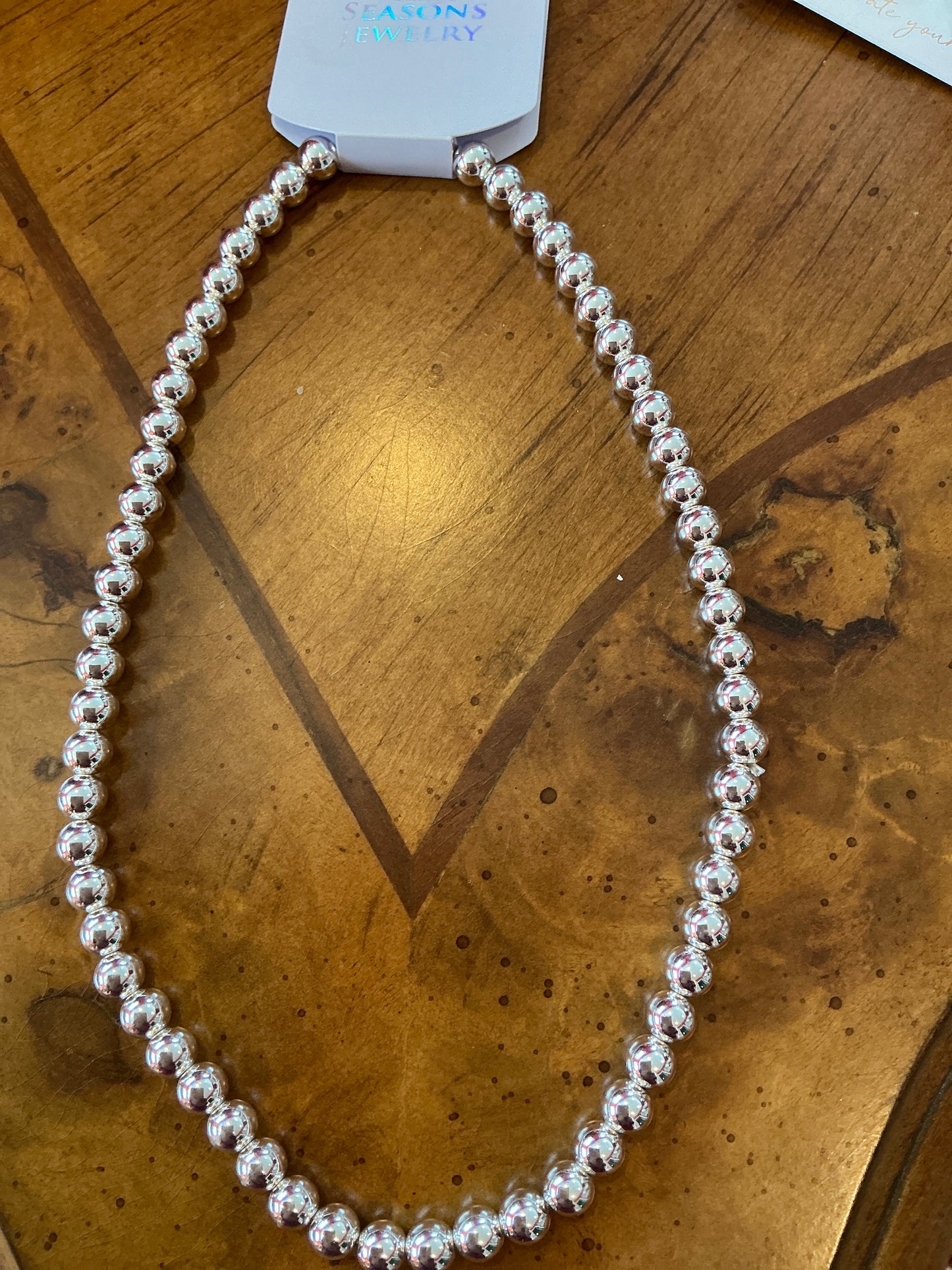SM SILVER BEAD 17"