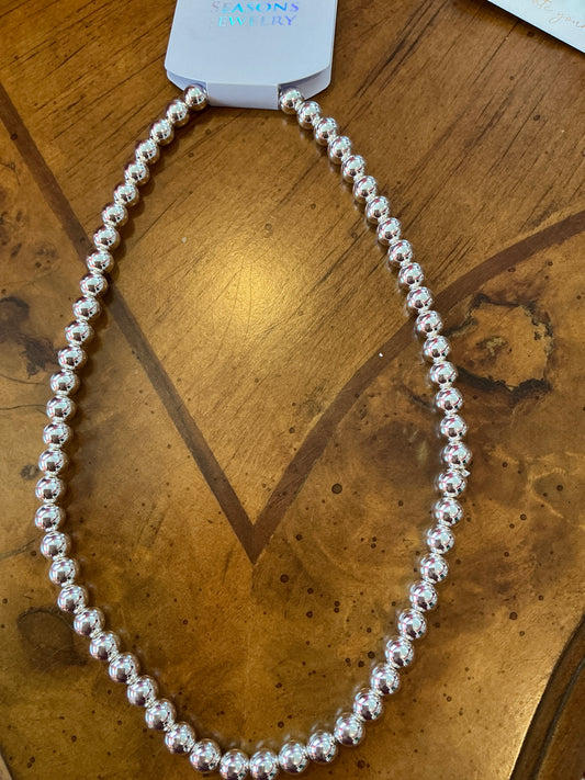 SM SILVER BEAD 17"