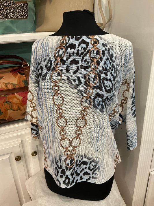 BLUE PRINT KNIT TOP-1