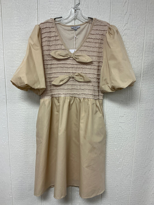SHIRRED BOW/BUBBLE SLV DRESS