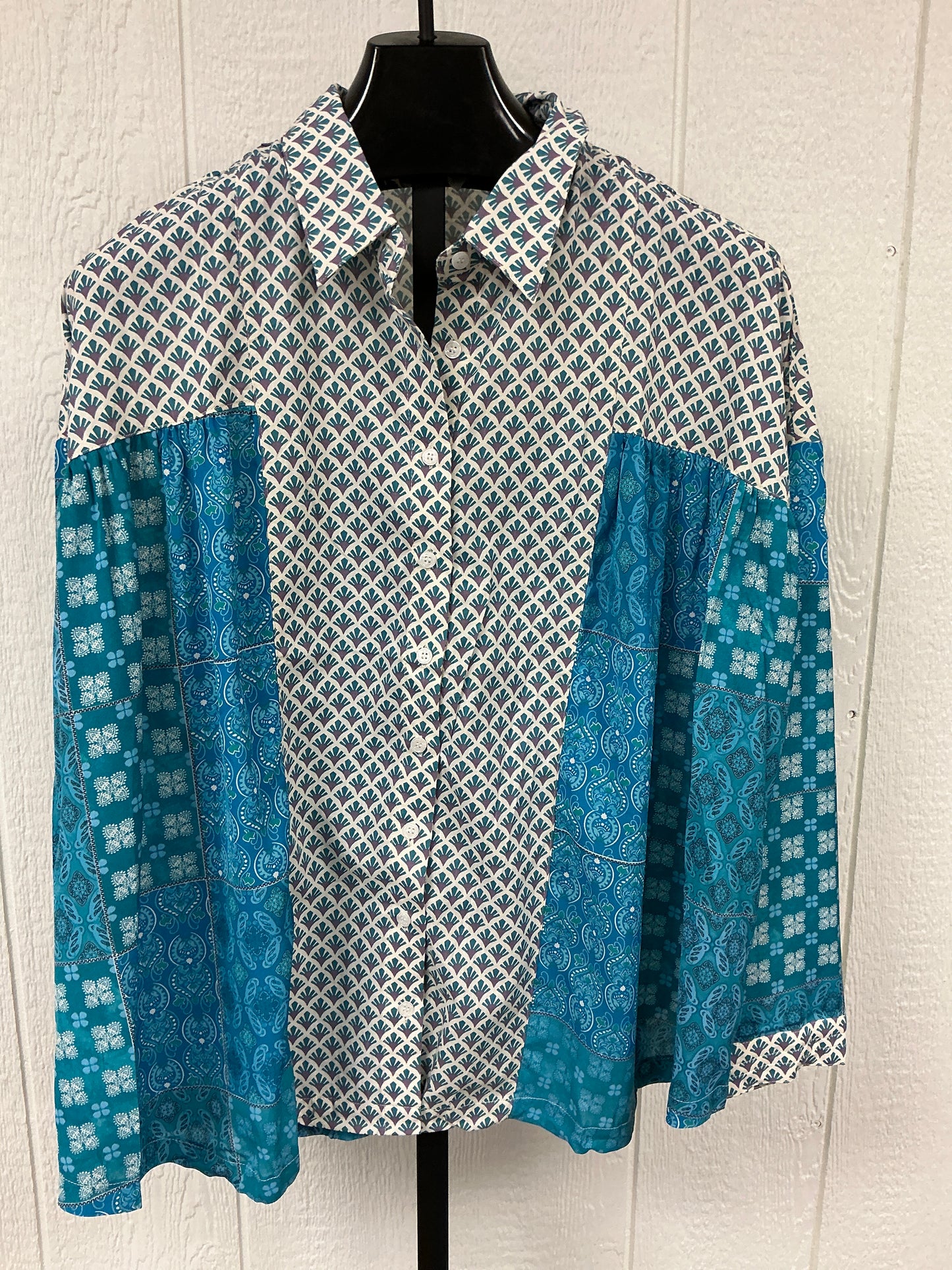 MIXED PRINT BUTTON SHIRT(DT30868A