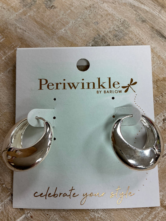 SILVERCPOLISHED HUGGIES EARR