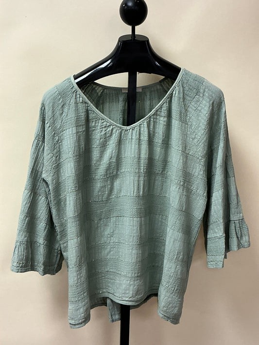 SAGE SEQUIN TUNIC TOP