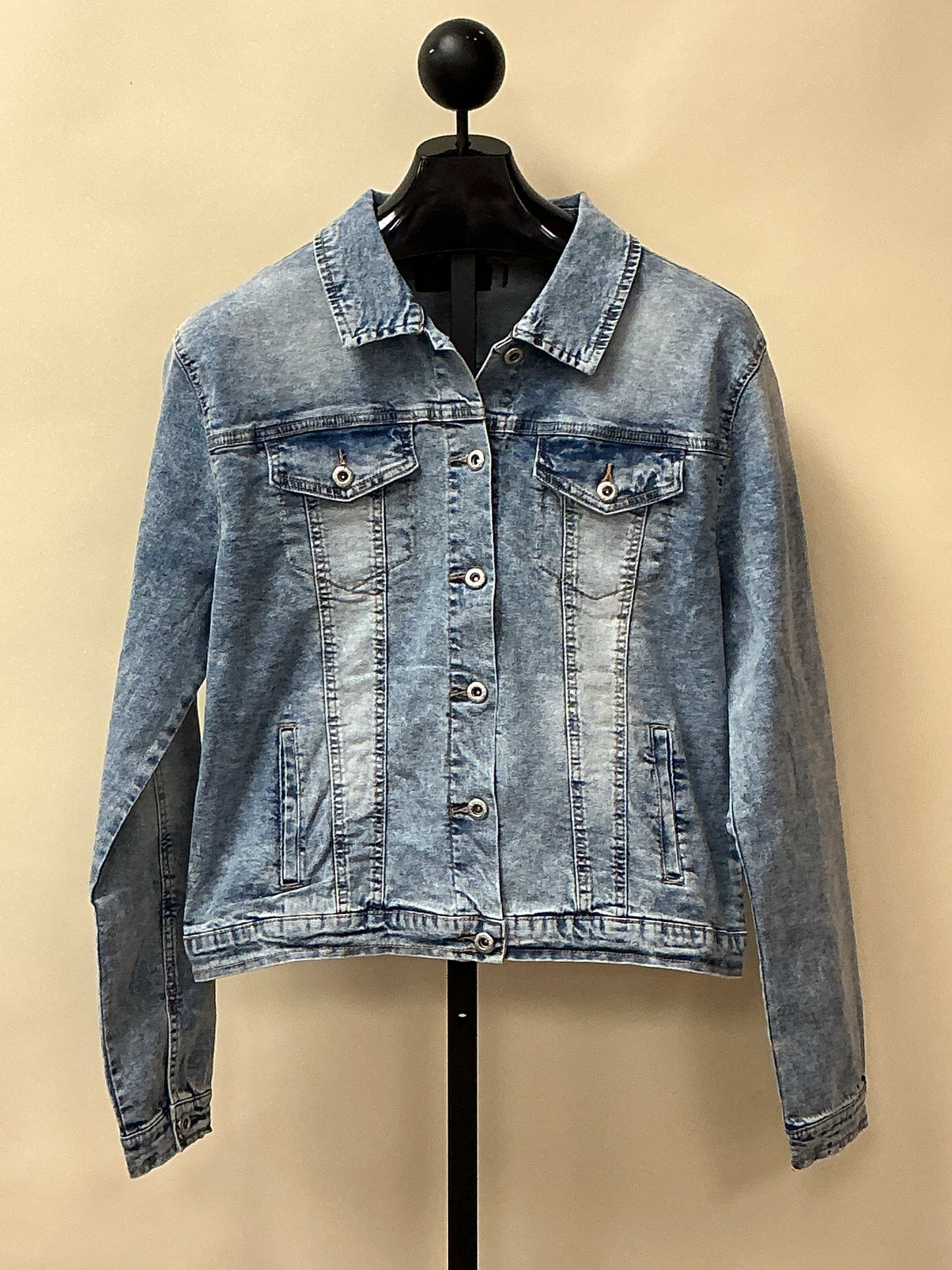 DENIM JKT W/PINK/ORANGE PATCH