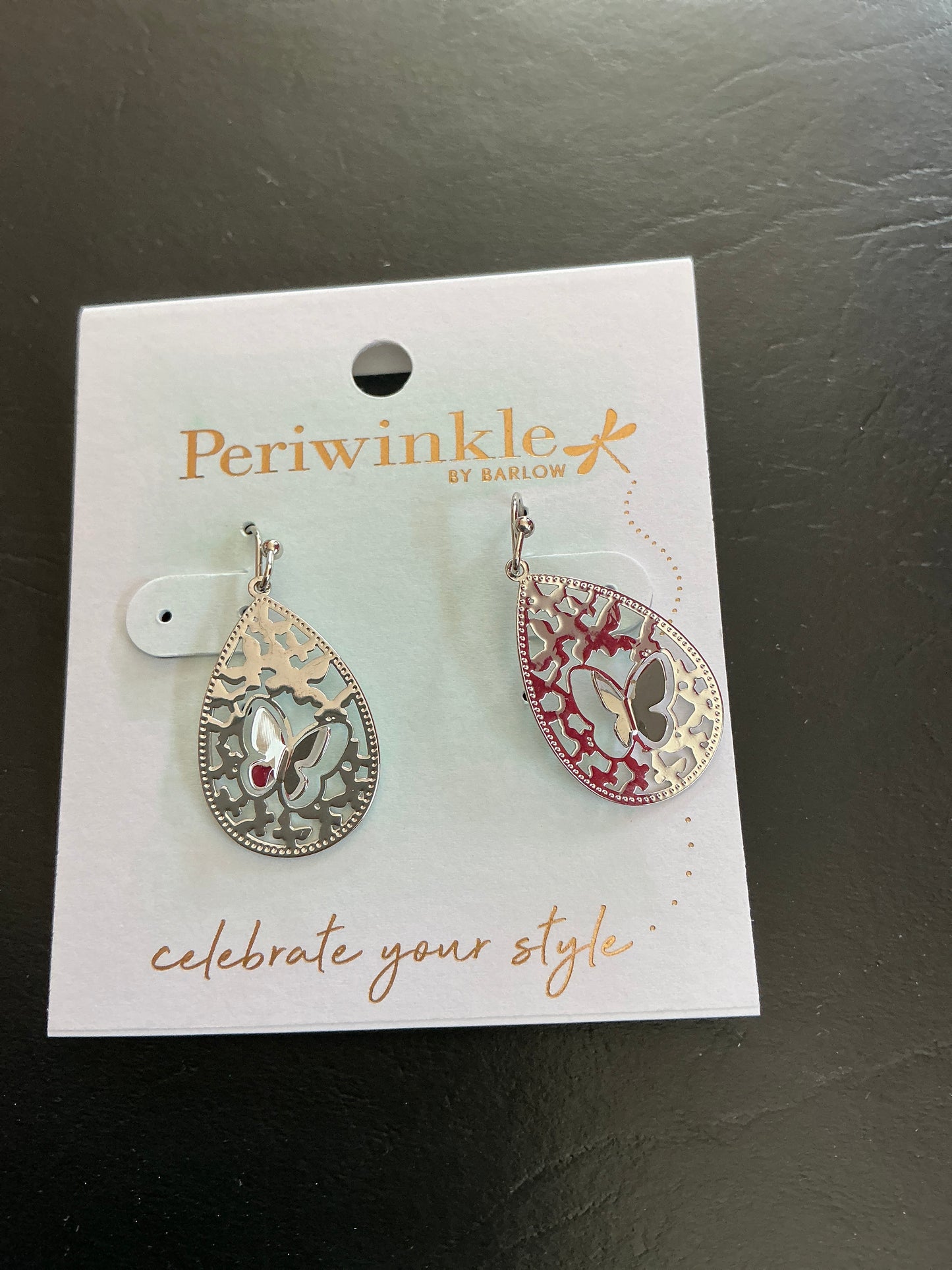 SILVER BUTTERFLY EARR