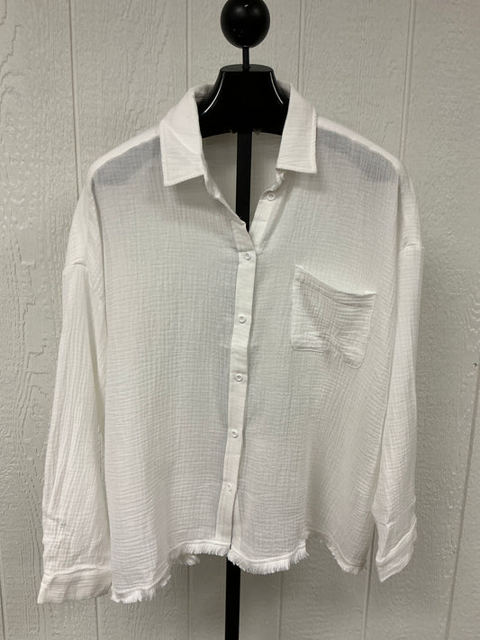 OFF WHITE BUTTON DOWN BLOUSE