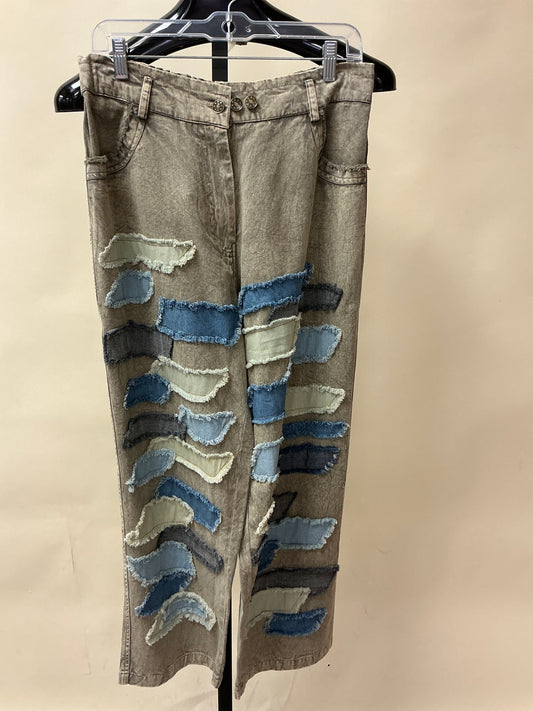 DENIM PANT W/COLOR PATCHWORK(PLG163P