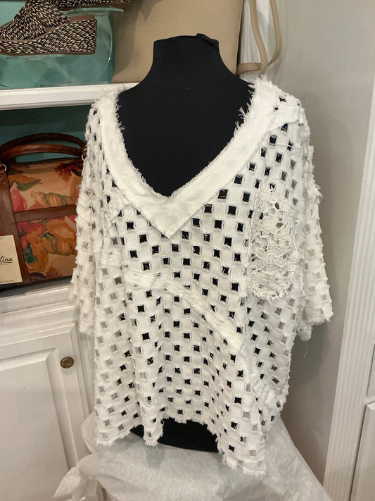 V-NECK SHORT SLV TOP(WYT6