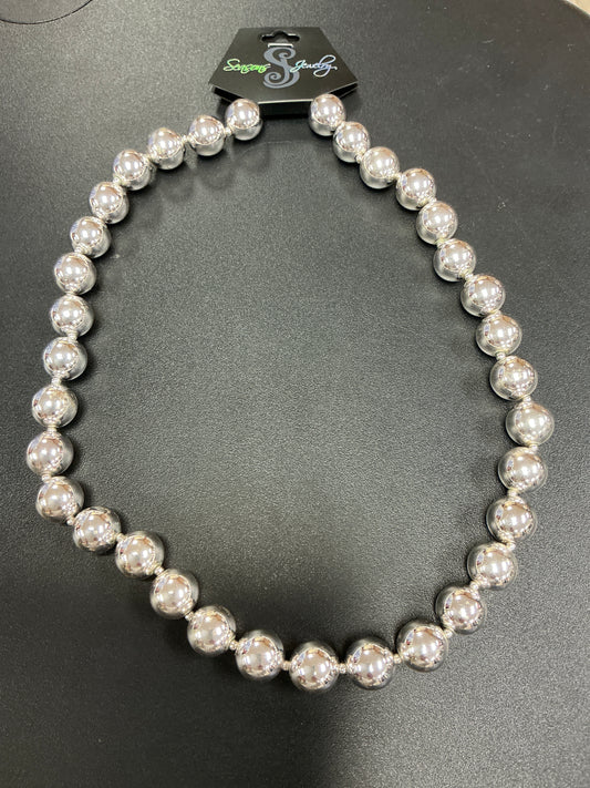 18" SILVER BEAD NECKLACE