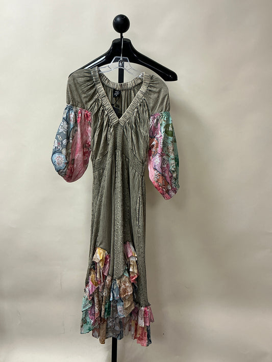 V NECK DRESS/GRAVEL/(DR44654