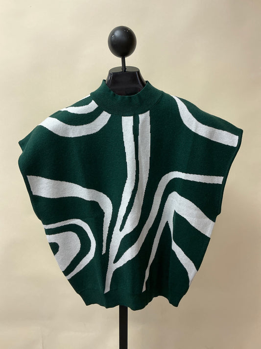 EVERGREEN SWIRL HIGH NECK SWEATER-PP