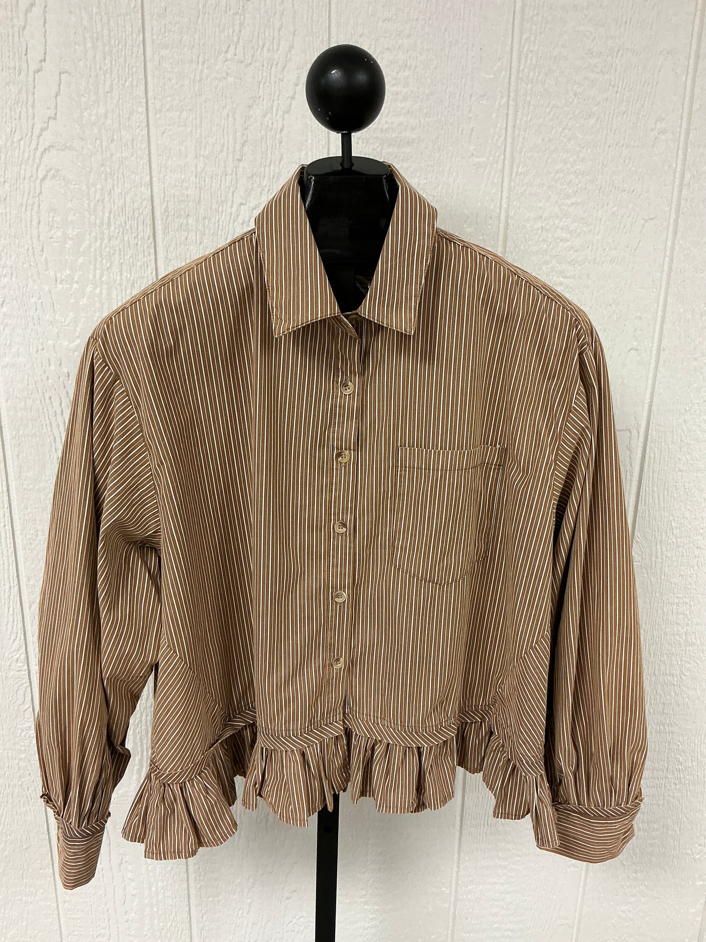 MOCHA BLOUSE W/RUFFLE(ET28861