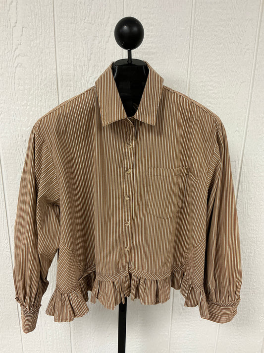 MOCHA BLOUSE W/RUFFLE(ET28861