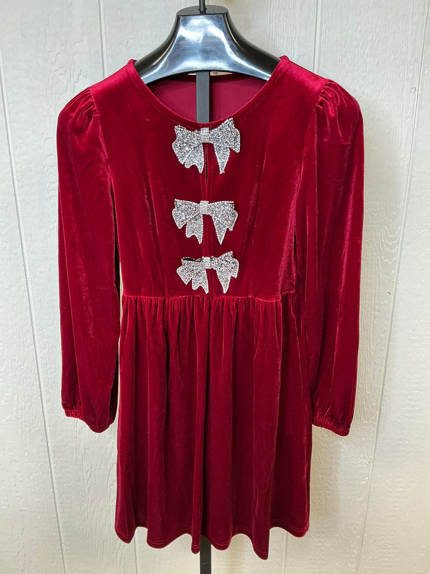 FIERY RED BOWKNOT HIGH WAIST DRESS