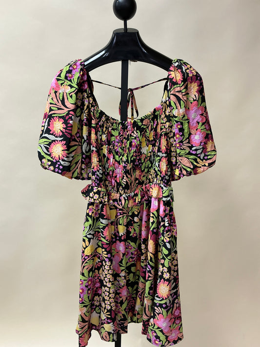 BLOOMING BEAUTY TASSEL TIE-BACK DRESS (PLUS)-PP